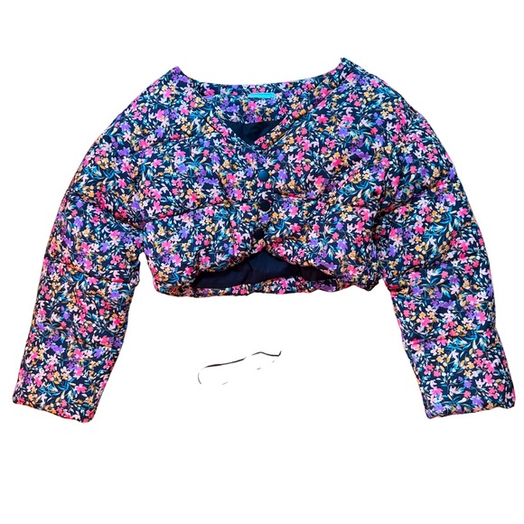 Lovers and Friends Floral Cropped Puffer Jacket XS - Picture 3 of 4